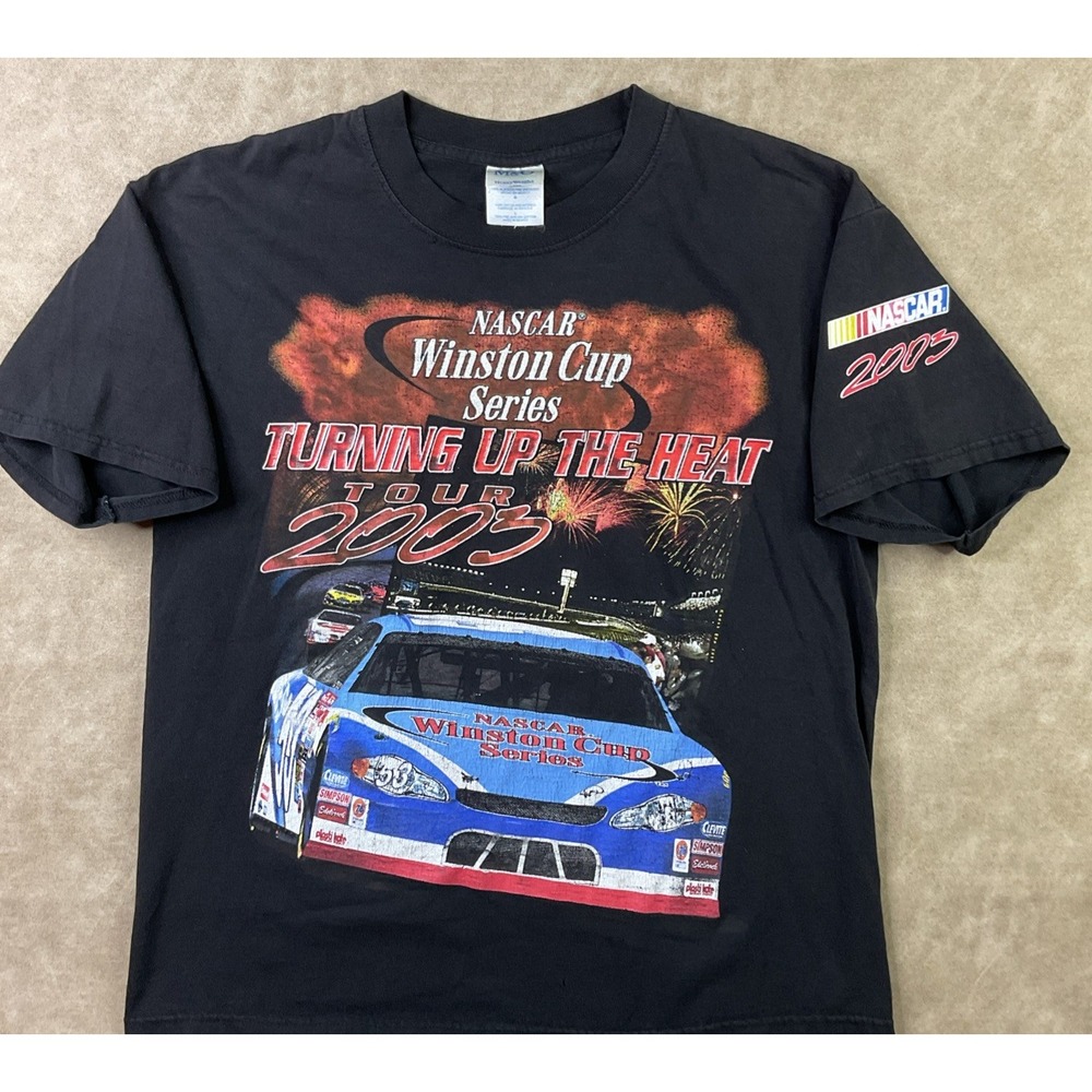 Vintage Nascar Racing Winston Cup Series T-Shirt Y2K Double Sided Graphics Sz L - Picture 2 of 7